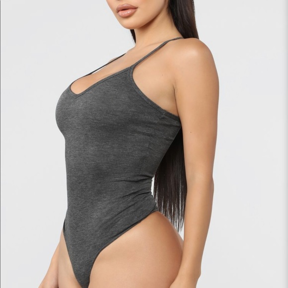 Fashion Nova Tops - Fashion Nova Charcoal Gray Bodysuit Fashion Nova Tops - Fashion Nova Charcoal Gray Bodysuit